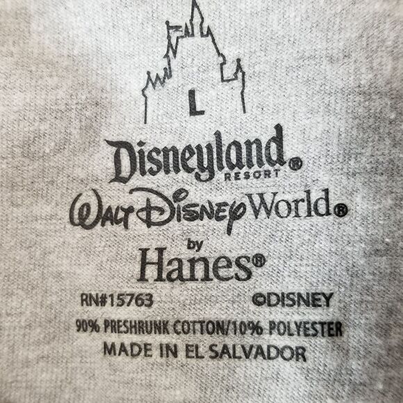 Disney Mickey Mouse shirt men's large gray double side cotton Catroon drawing - Picture 10 of 10